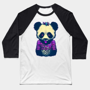 Weird Punk Panda Bear Baseball T-Shirt